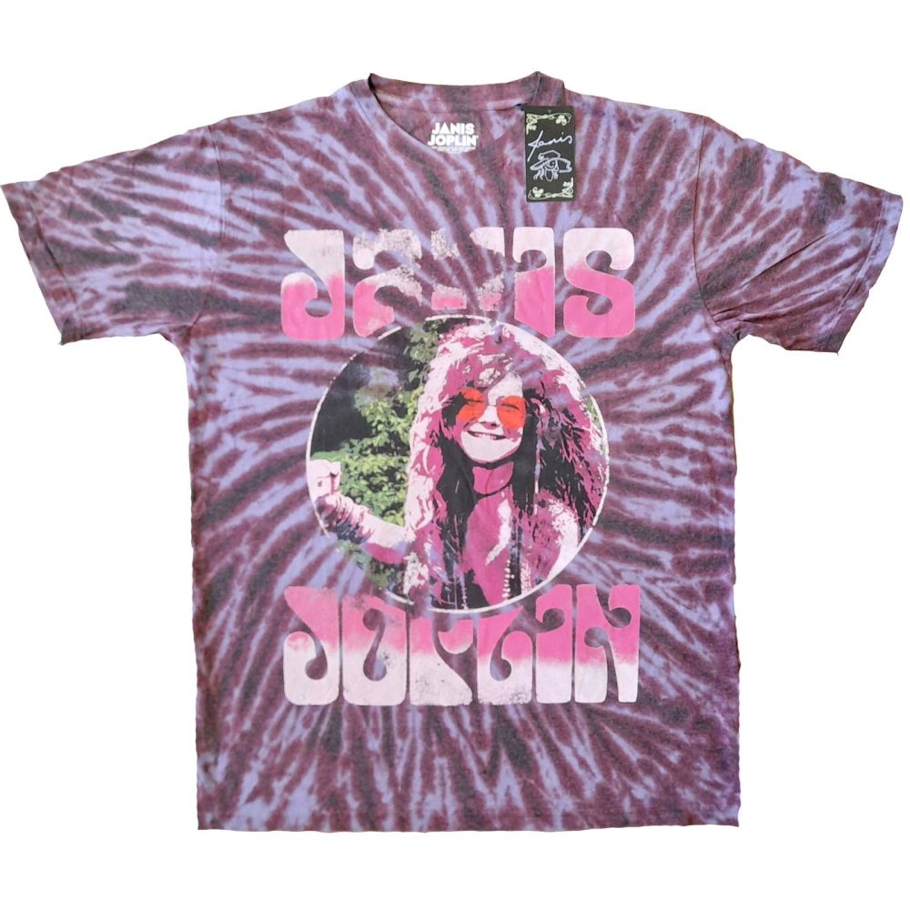 Janis Joplin - Pink Shades Mens Tshirt - Purple